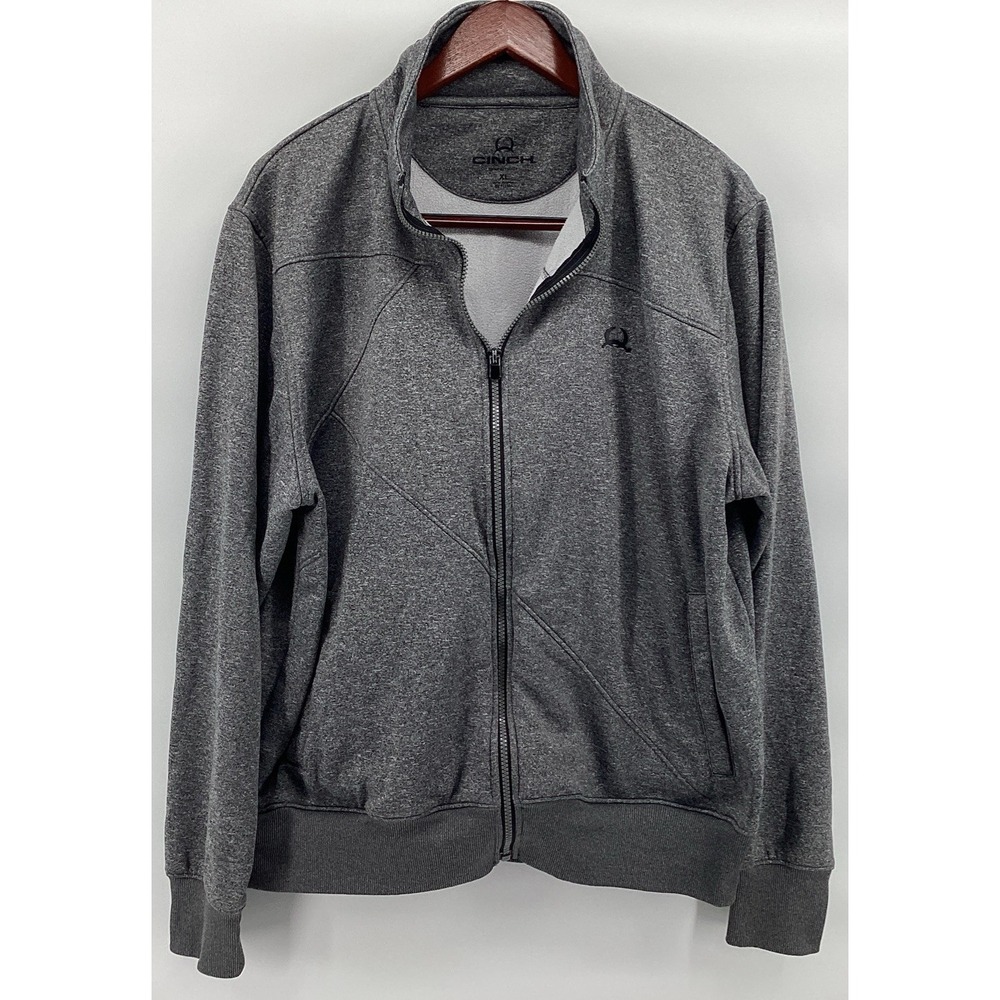 Cinch Fleece Jacket Mens XL Grey Full Zip